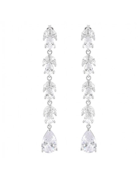 Orecchini Argento Rodiato Pendenti Zirconi Sposa [13af9a92]