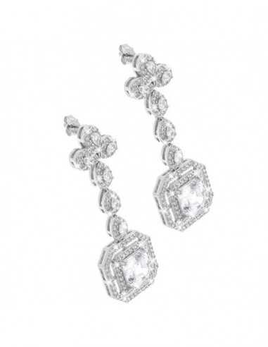 Orecchini Argento Rodiato Sposa Zircone 8x8MM [409b1b58]