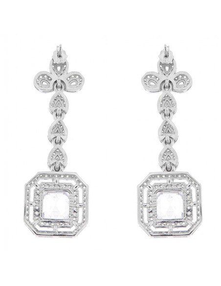 Orecchini Argento Rodiato Sposa Zircone 8x8MM [f786da5c]
