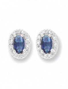 Orecchini Argento Rodiato Principessa Blu 5x3MM [7d94189b]
