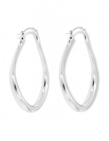 Orecchini Argento Rodiato Cerchi A Goccia [773496a7]