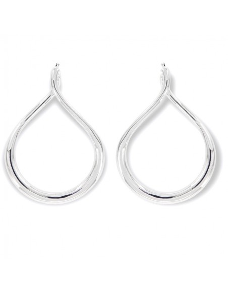 Orecchini Argento Rodiato Cerchi A Goccia [e3e16450]