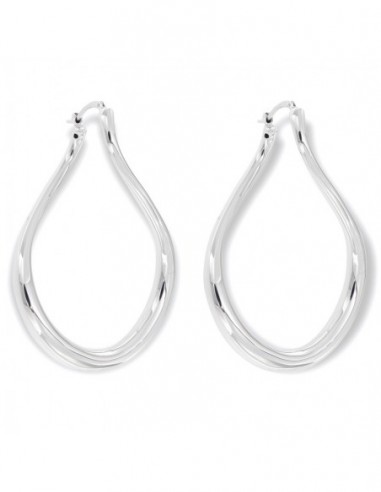 Orecchini Argento Rodiato Cerchi A Goccia [54fca554]