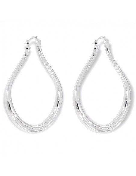 Orecchini Argento Rodiato Cerchi A Goccia [54fca554]