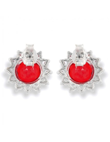 Orecchini Argento Rodiati Principessa Tonda Rossa [d3507d55]