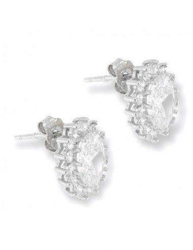 Orecchini Argento Rodiato Principessa Bianca 8x6 [ebb31483]