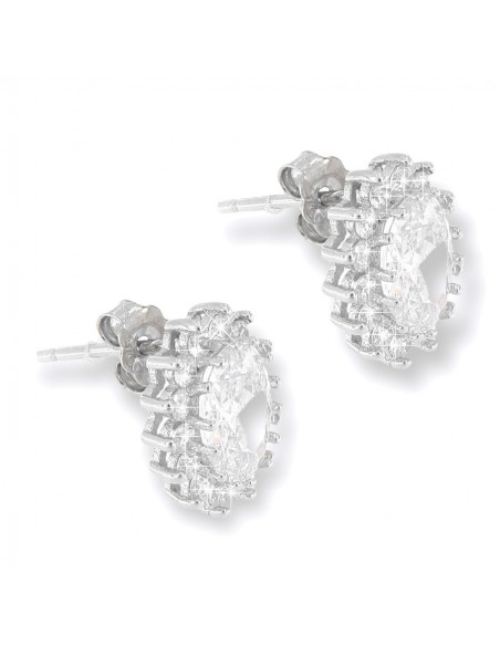 Orecchini Argento Rodiato Principessa Bianca 8x6 [ebb31483]