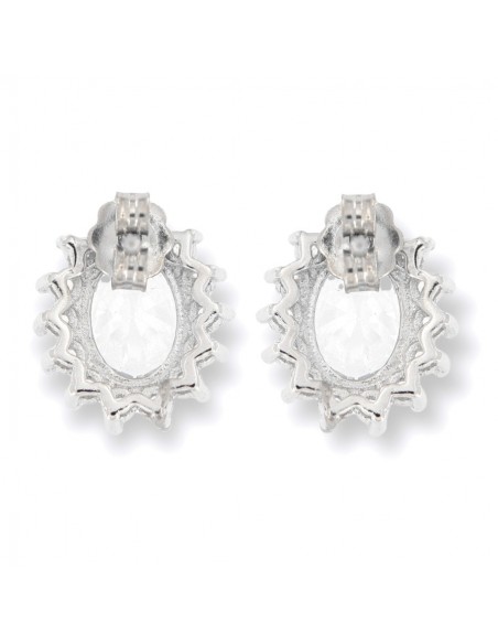 Orecchini Argento Rodiato Principessa Bianca 8x6 [5caed587]