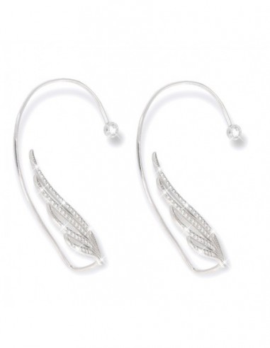 EarCuff Argento Rodiato Ali Zirconi Bianchi [ca3ec45e]