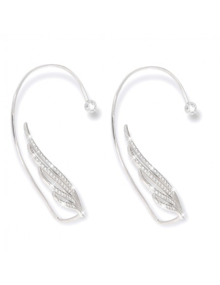 EarCuff Argento Rodiato Ali Zirconi Bianchi [ca3ec45e]