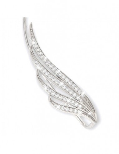 EarCuff Argento Rodiato Ali Zirconi Bianchi [52f76484]