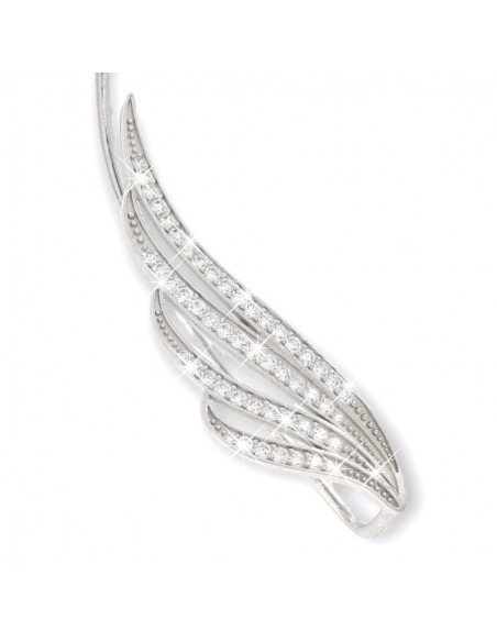 EarCuff Argento Rodiato Ali Zirconi Bianchi [52f76484]