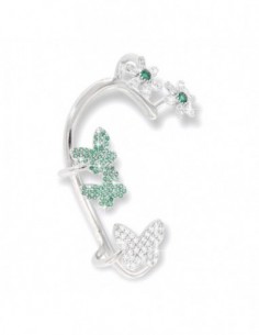 EarCuff Argento Rodiato Dx Zirconi Verdi/Bianchi [cf6e8340]
