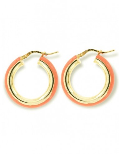 Orecchini Argento Dorato Cerchi Lisci Rosa C. 22MM [96671e61]