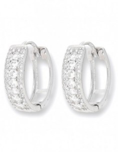 Orecchini Argento Rodiato Cerchi Zirconi 16MM [83c808c8]