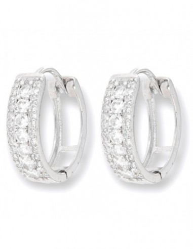 Orecchini Argento Rodiato Cerchi Zirconi 16MM [83c808c8]