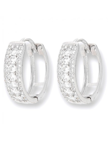 Orecchini Argento Rodiato Cerchi Zirconi 16MM [83c808c8]