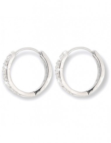 Orecchini Argento Rodiato Cerchi Zirconi 16MM [351d6169]
