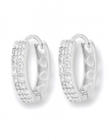 Orecchini Argento Rodiato Cerchi Zirconi 15MM [e7e4193c]