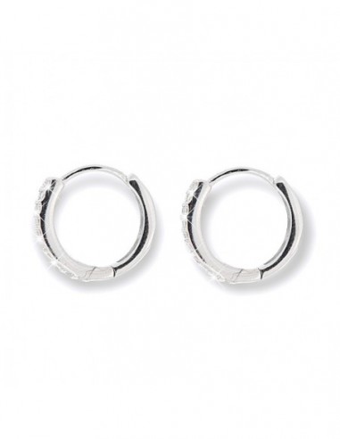 Orecchini Argento Rodiato Cerchi Zirconi 15MM [bae3c9bb]