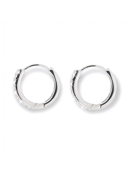 Orecchini Argento Rodiato Cerchi Zirconi 15MM [bae3c9bb]