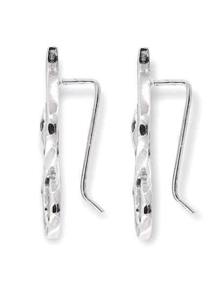 Orecchini Argento Rodiato Serpente Nero Lucido [b4ba78b8]