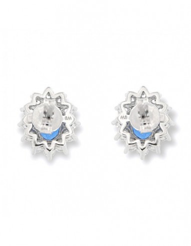 Orecchini Argento Rodiato Principessa Blu 7x5MM [114c6ab8]