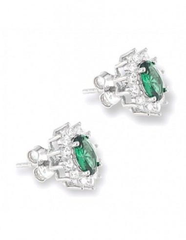 Orecchini Argento Rodiato Principessa Verde 7x5MM [2fa4c2be]