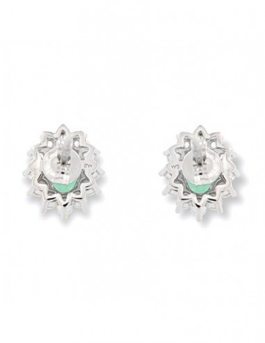 Orecchini Argento Rodiato Principessa Verde 7x5MM [98b903ba]
