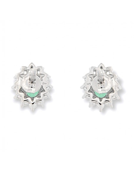 Orecchini Argento Rodiato Principessa Verde 7x5MM [98b903ba]