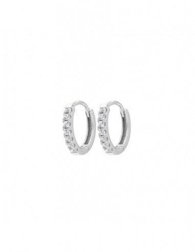ORECCHINI ARGENTO RODIATO CERCHI ZIRCONI BIA 13 MM [daca02d4]
