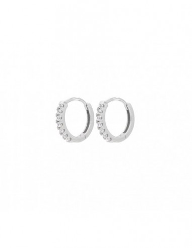 ORECCHINI ARGENTO RODIATO CERCHI ZIRCONI BIA 13 MM [bc2f4e9f]