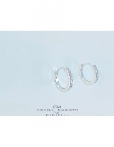 ORECCHINI ARGENTO RODIATO CERCHI ZIRCONI BIA 13 MM [b97f0981]