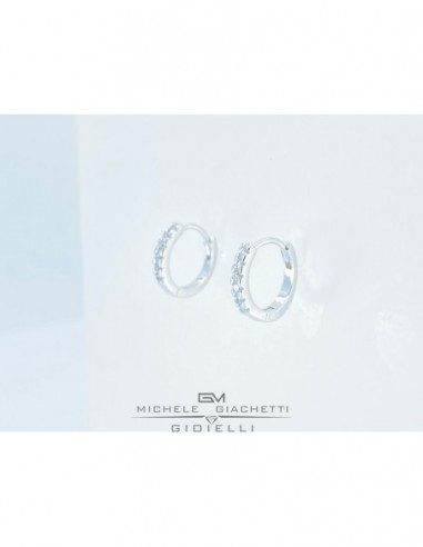 ORECCHINI ARGENTO RODIATO CERCHI ZIRCONI BIA 13 MM [d7448b88]
