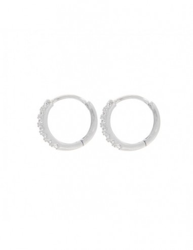 ORECCHINI ARGENTO RODIATO CERCHI ZIRCONI BIA 13 MM [0b328f9b]