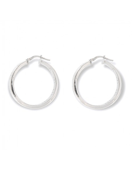 Orecchini Argento Rodiato Cerchi Ornati 30MM [33c233d0]