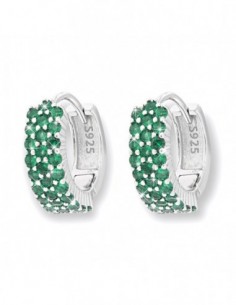 Orecchini Argento Rodiato Cerchi Zirconi Verdi [37ecd368]