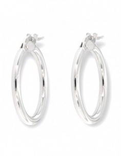 Orecchini Argento Rodiato Cerchi Lisci Lucidi 18MM [eb9ad77b]
