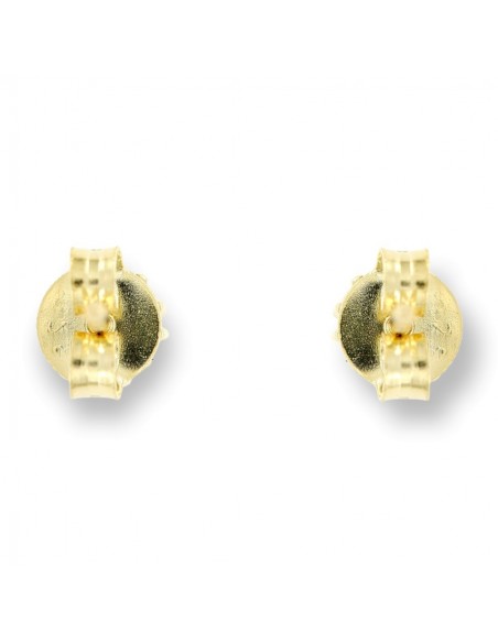 Orecchini Argento Dorato Fiore Zirconi Rossi/Cele [1f46e40a]