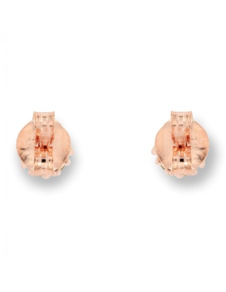 Orecchini Argento Rosato Fiore Zirconi Blu/Bianchi [3099b51e]