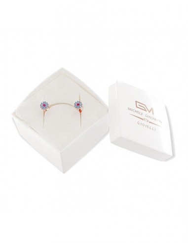 Orecchini Argento Rosato Fiore Zirconi Cel/Ros [e1e3df71]