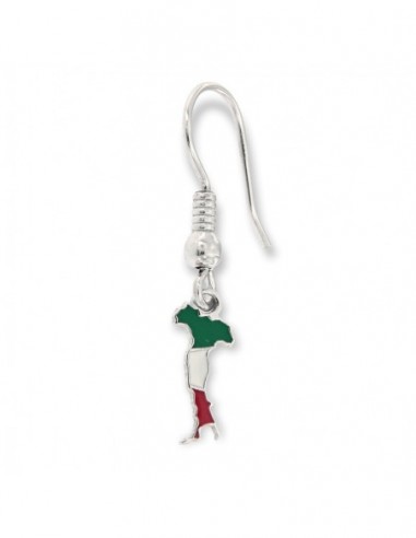 Orecchino Argento Rodiato Pendente Italia Tricol. [8f6fe0cc]