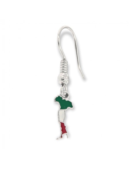 Orecchino Argento Rodiato Pendente Italia Tricol. [8f6fe0cc]