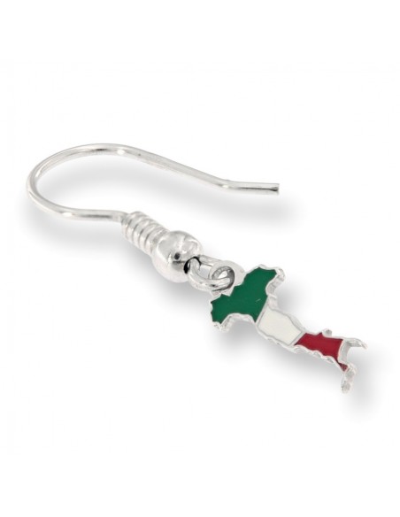 Orecchino Argento Rodiato Pendente Italia Tricol. [eaea296c]