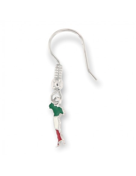 Orecchino Argento Rodiato Pendente Italia Tricol. [efba6e72]