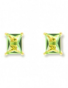 Orecchini Argento Dorato Zircone Verde 8x6MM [8a3fa7d2]