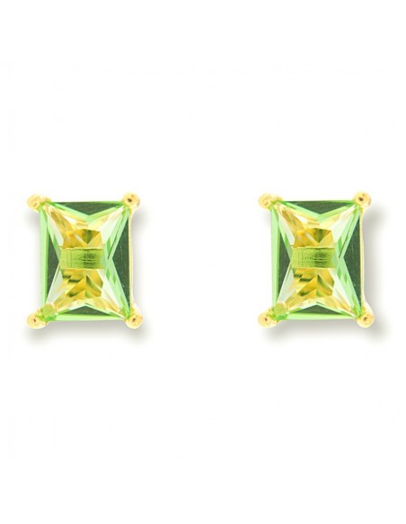Orecchini Argento Dorato Zircone Verde 8x6MM [8a3fa7d2]