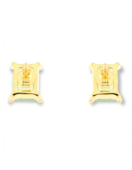 Orecchini Argento Dorato Zircone Verde 8x6MM [f44a9219]