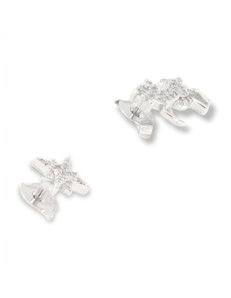 Orecchini Argento Rodiato Stella/Unicorno Zirconi [71f4936a]
