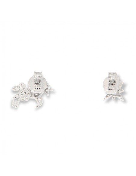 Orecchini Argento Rodiato Stella/Unicorno Zirconi [74a4d474]